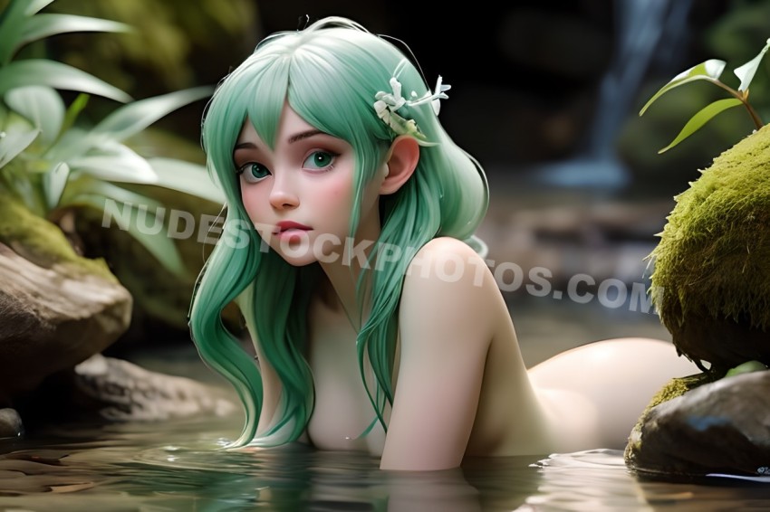 Elf taking a bath