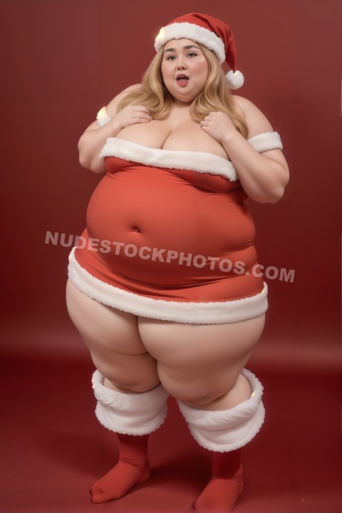 Obese Santa Woman