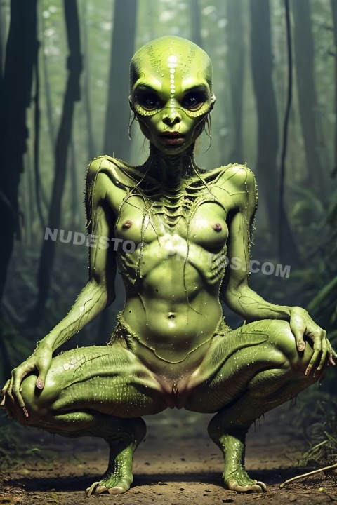 Naked Green Alien
