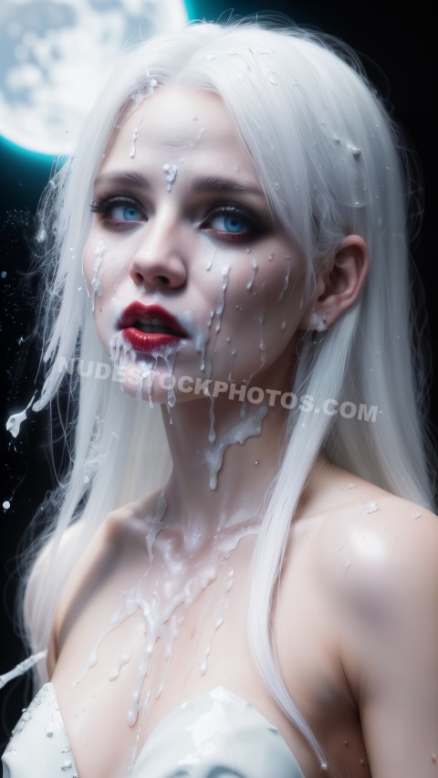 Winter Ice Woman in liquid