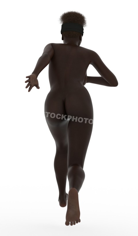 Nude Black Girl Running
